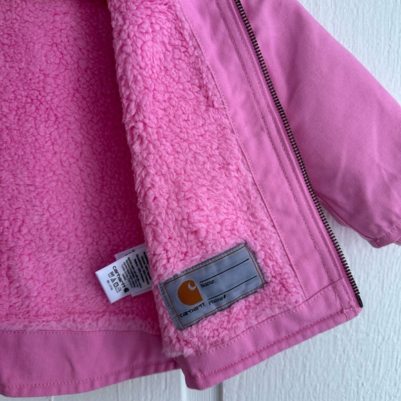 2T Pink Sherpa Lined Carhartt Jacket - Picture 4 of 5